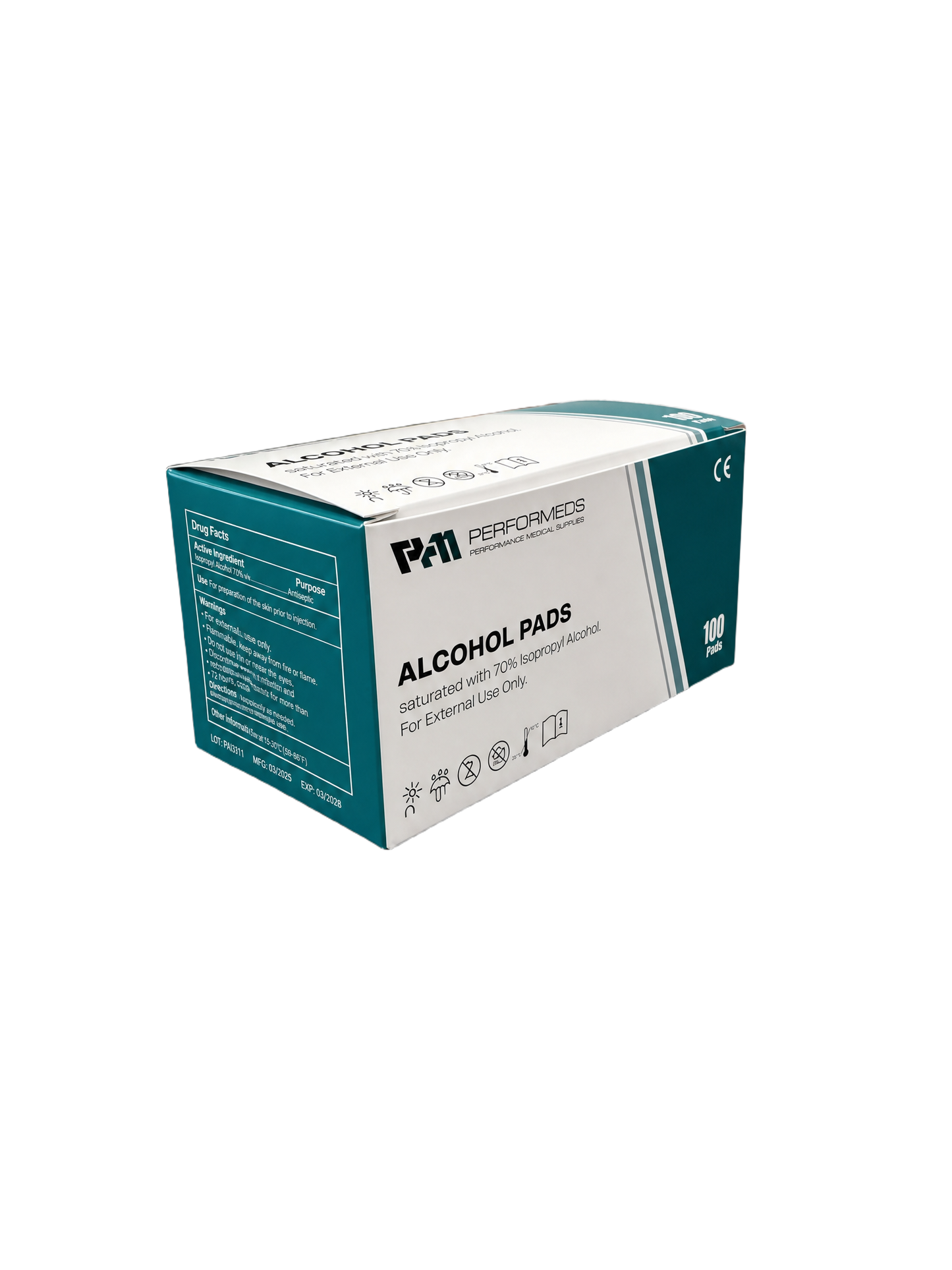 Alcohol Prep Pads - 100ct