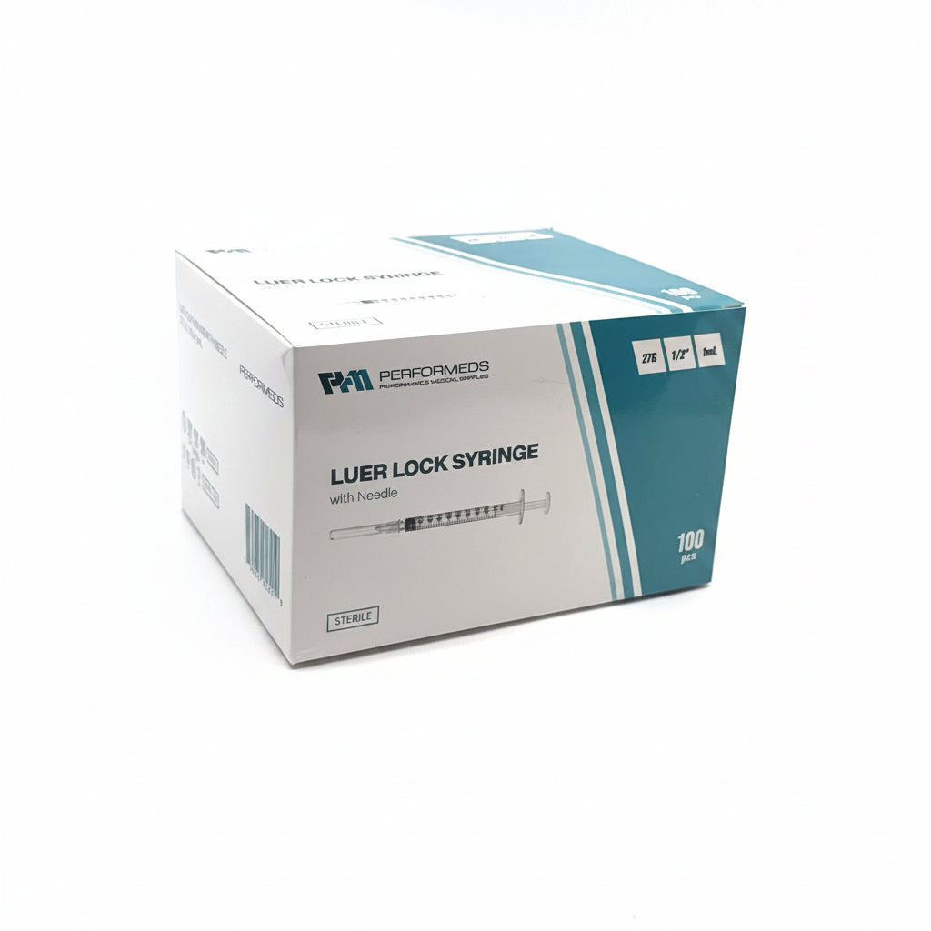 Luer Lock Syringe - 27g 1/2" 1mL 100ct